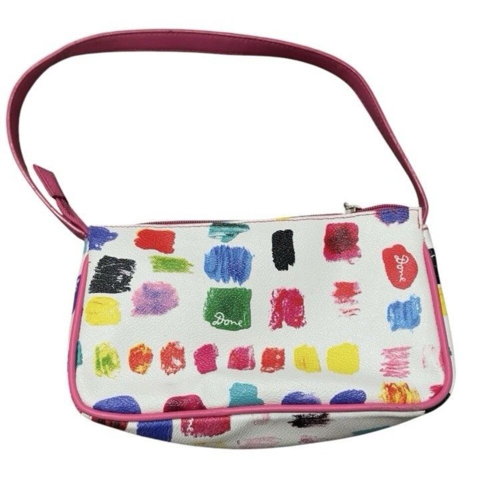 Ken Done Mini Shoulder Bag Y2K Art Pop Purse Colorful Swatch Print Pink